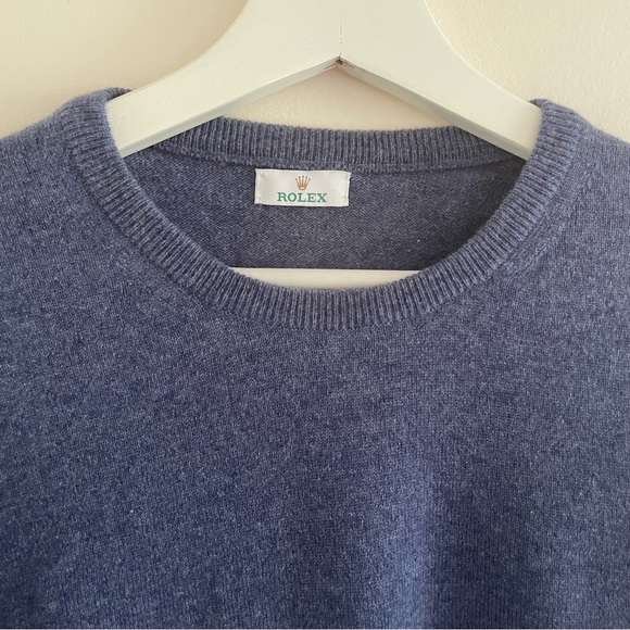 Rolex 100% Cashmere Navy Sweater - Picture 2 of 4
